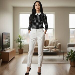 Lauren Ralph Lauren Petite Polka Dot Collar Top NWT